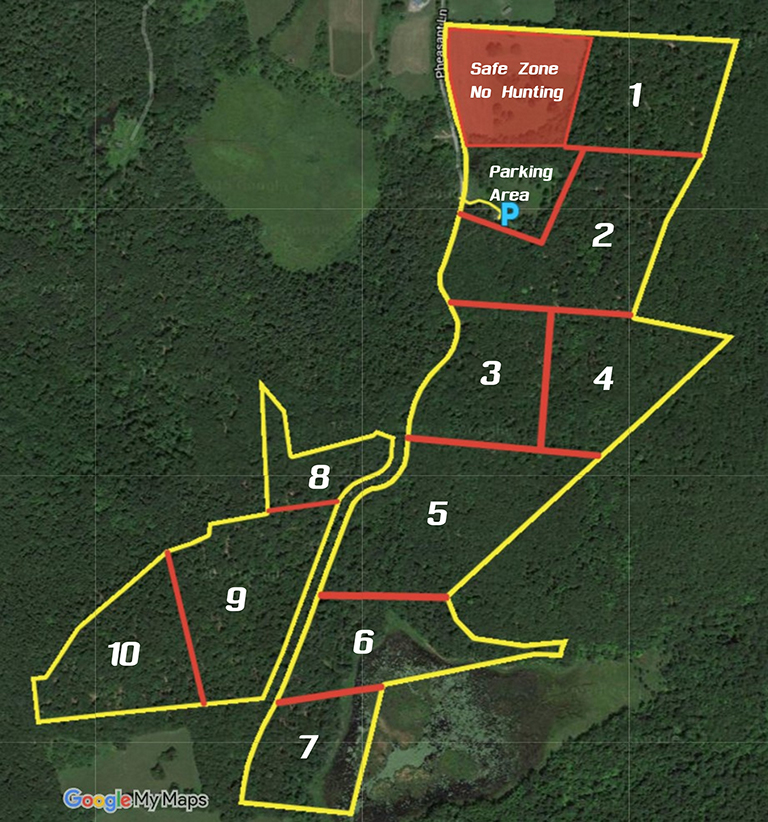 A map of the various areas in which land is being developed.